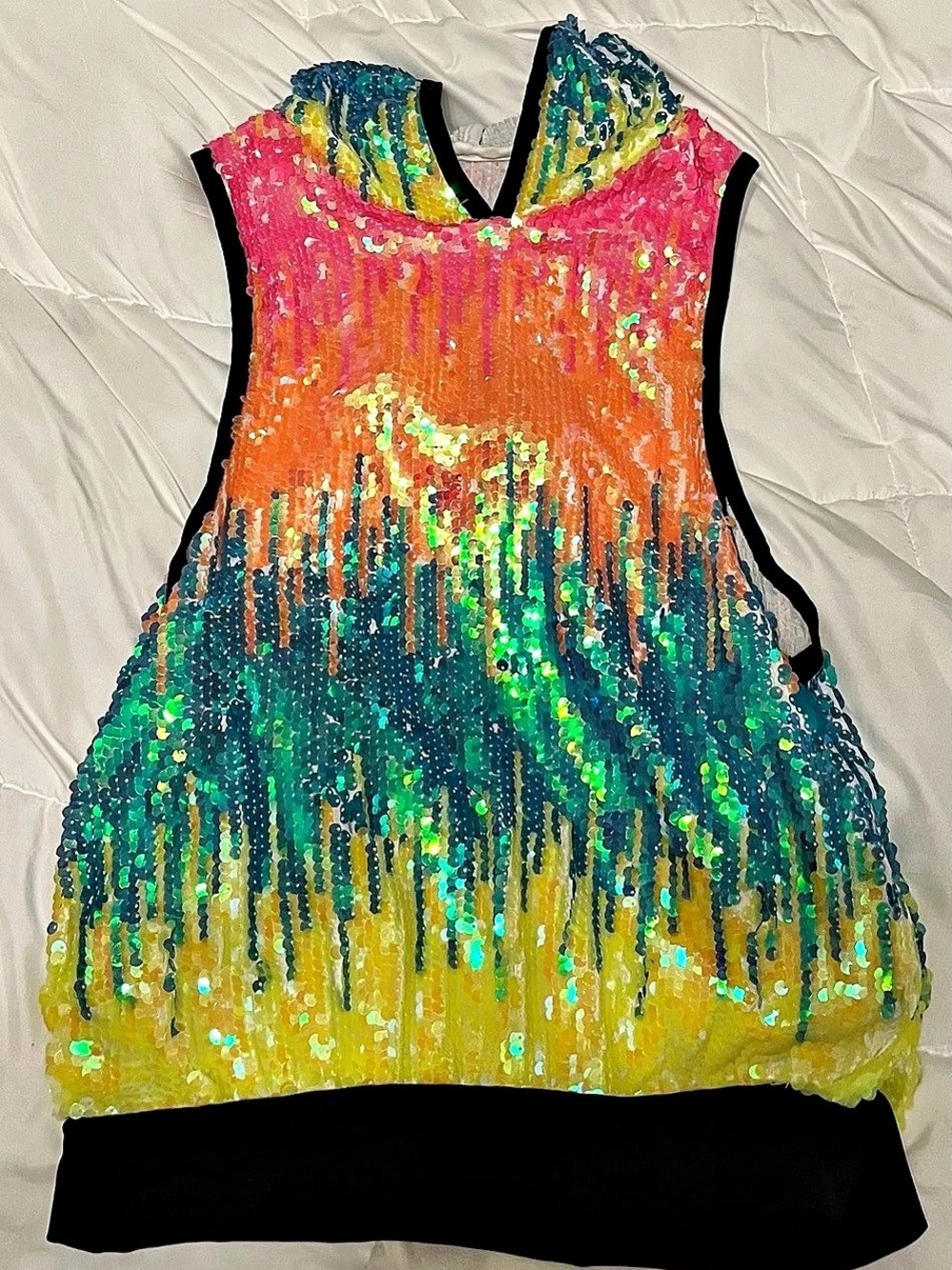 Dance Sequin Color Block Tank Top